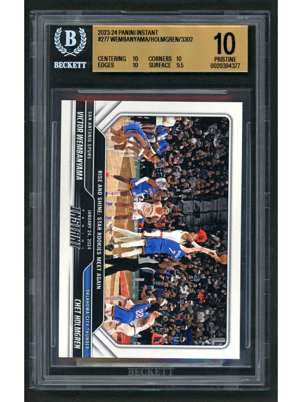 2023-24 Panini Instant #277 Victor Wembanyama/Chet Holmgren (RC) BGS 10 Pristine